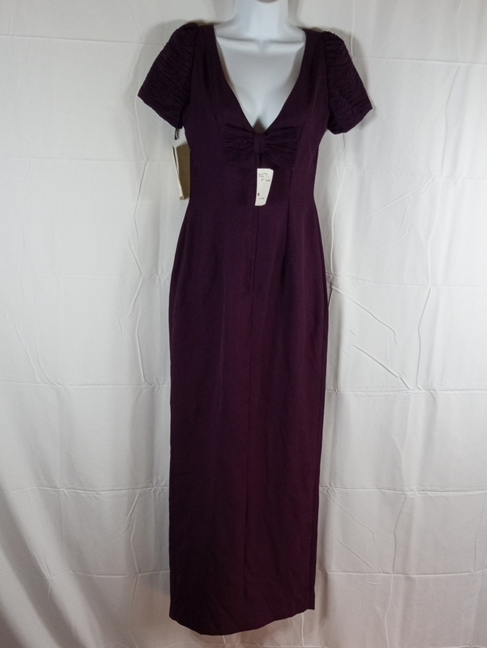 JCPENNEY Alfred Angelo V-Neck Maxi Dress with Bow Detail USA Size 8